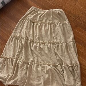 Cream Tiered Skirt